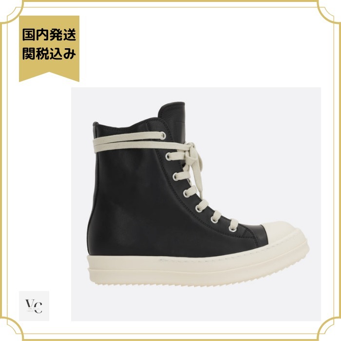 RICK OWENS  スムースレザー ハイカット スニーカー