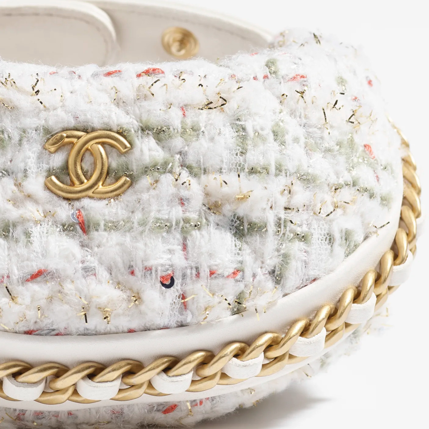 《ツイードが可愛い》CHANEL ミニ ポーチ カーキ