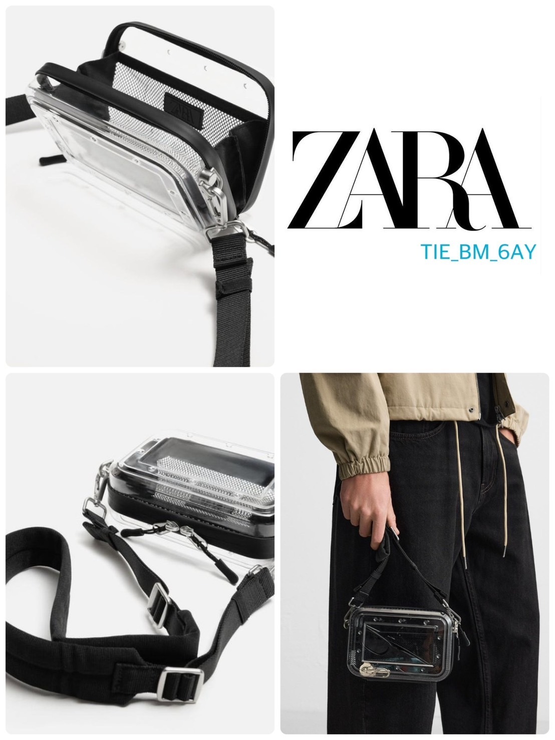 スペイン発送 ZARA 透明リジッドショルダーバッグ 今季新作！