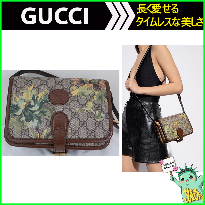 GUCCI★素敵！GG Supreme Monogram Carnation Shoulder Bag