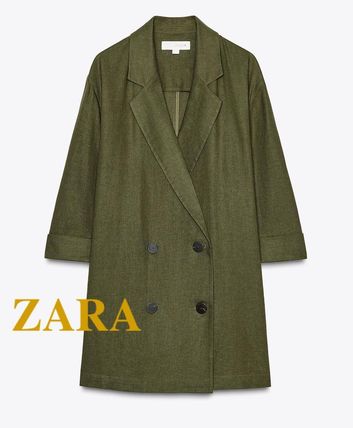 美品 ZARA ダブルブレスト セットアップスーツ グリーン L
