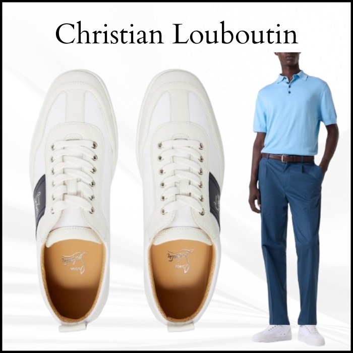 【Christian Louboutin】 Retero レザー キャンバス スニーカー