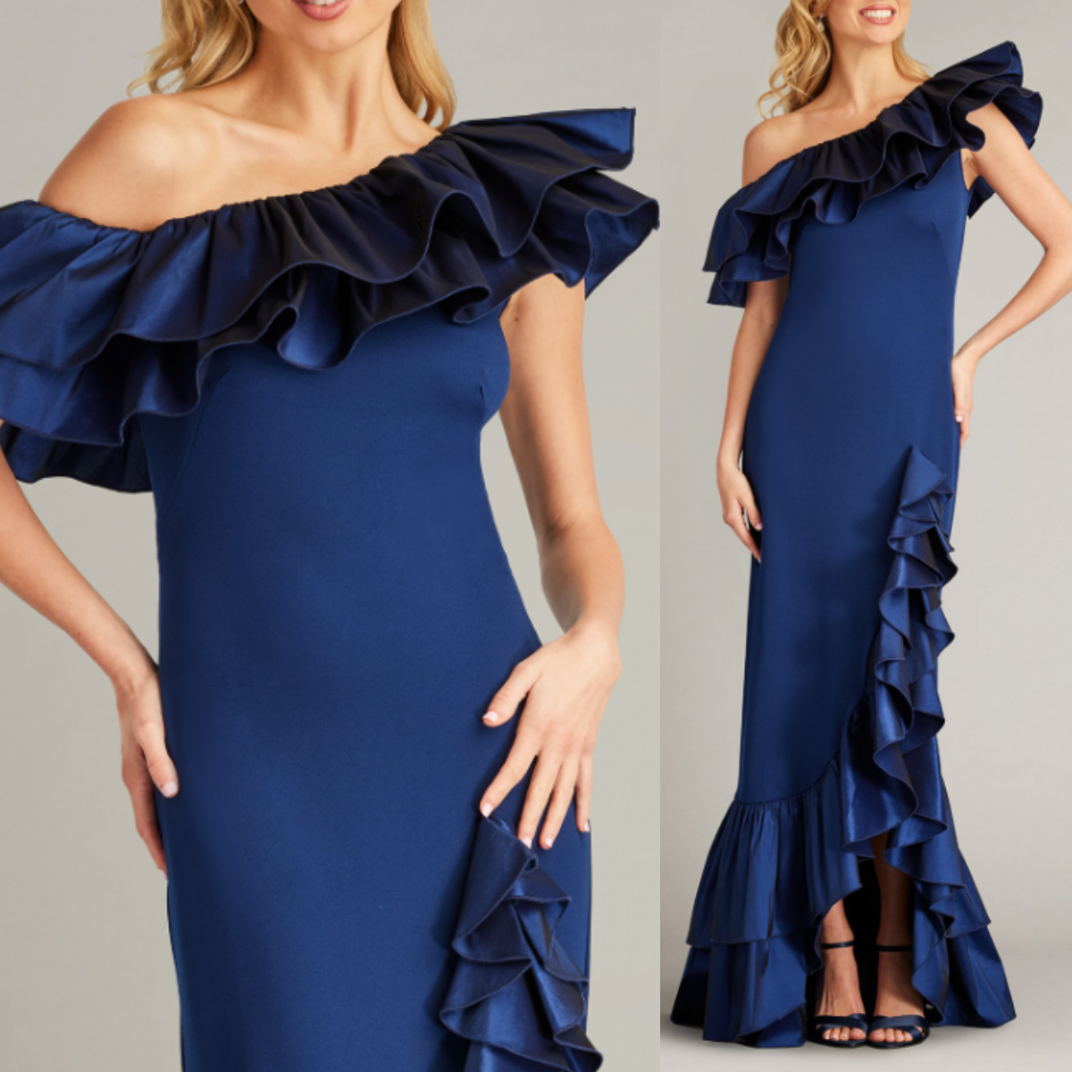【TADASHI SHOJI】関税込★ラッフルトリムガウンドレス
