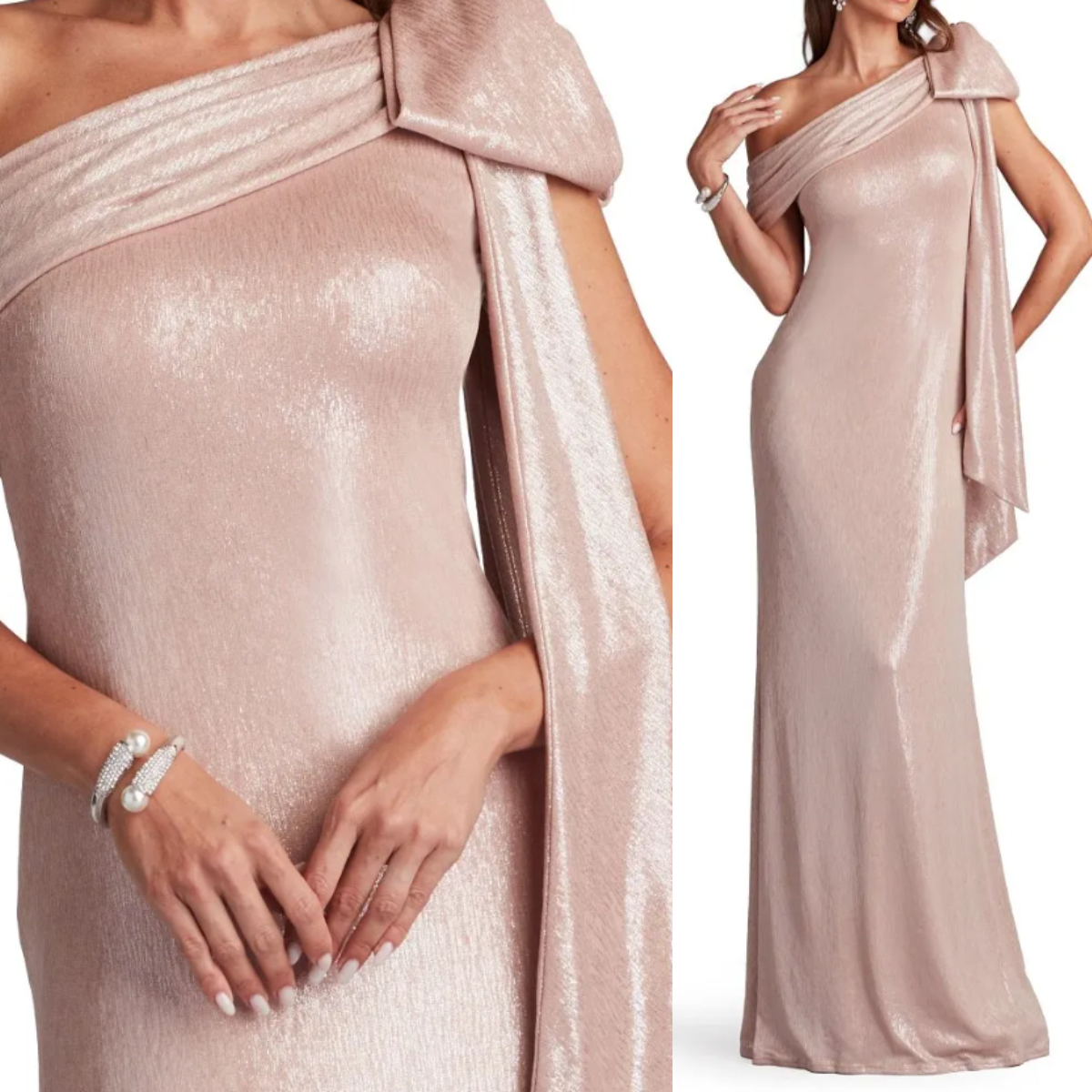 【TADASHI SHOJI】関税込★メタリックガウンドレス