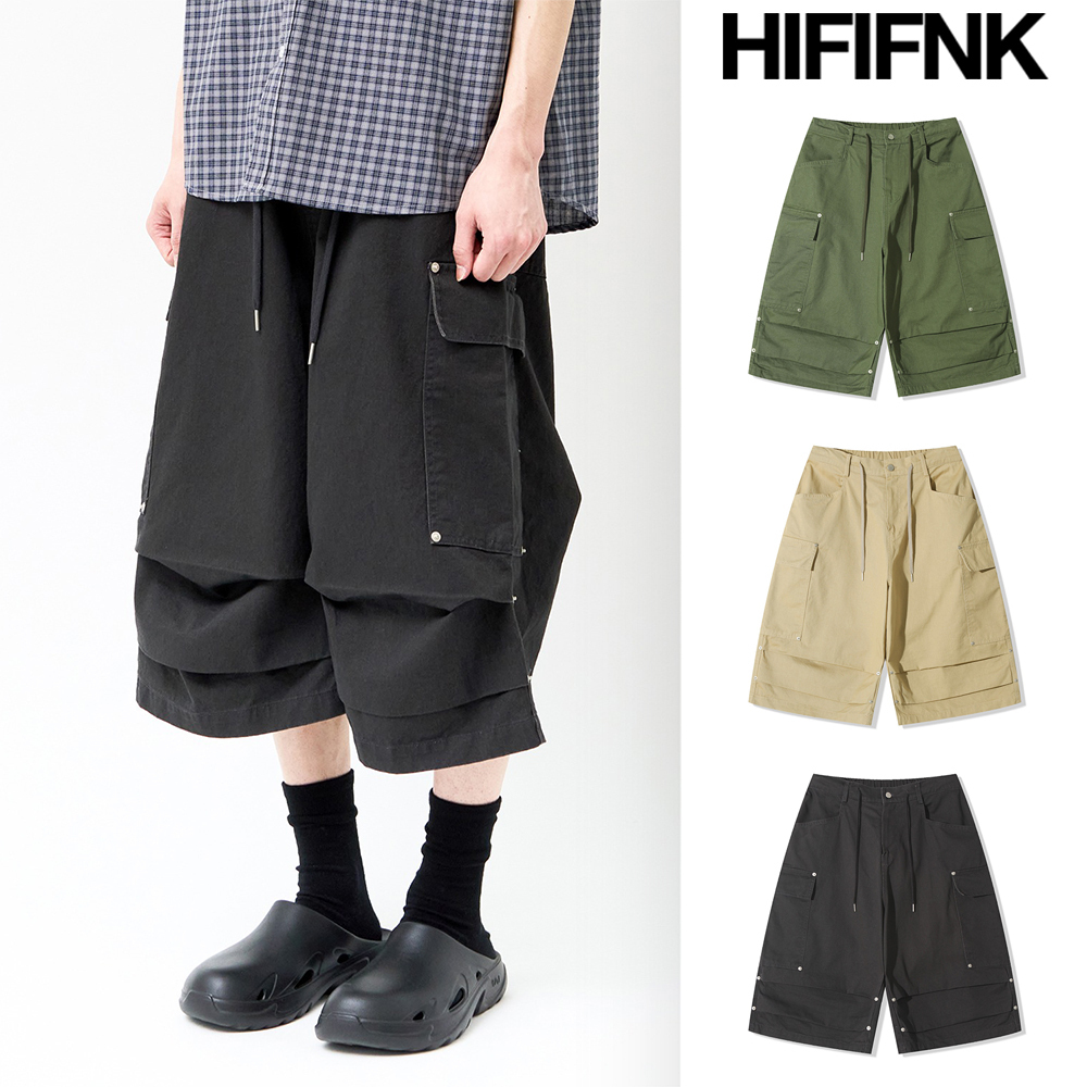 【HI FI FNK】Delta Rivet Bermuda Pants