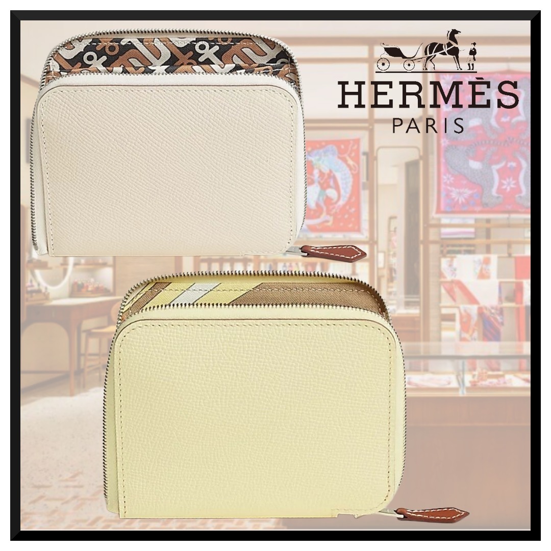 【夏カラー】HERMES シルクイン コンパクトウォレット