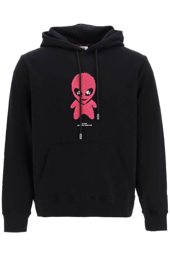 パーカー・フーディ GCDS Men Sweater SS23M100180 BLACK