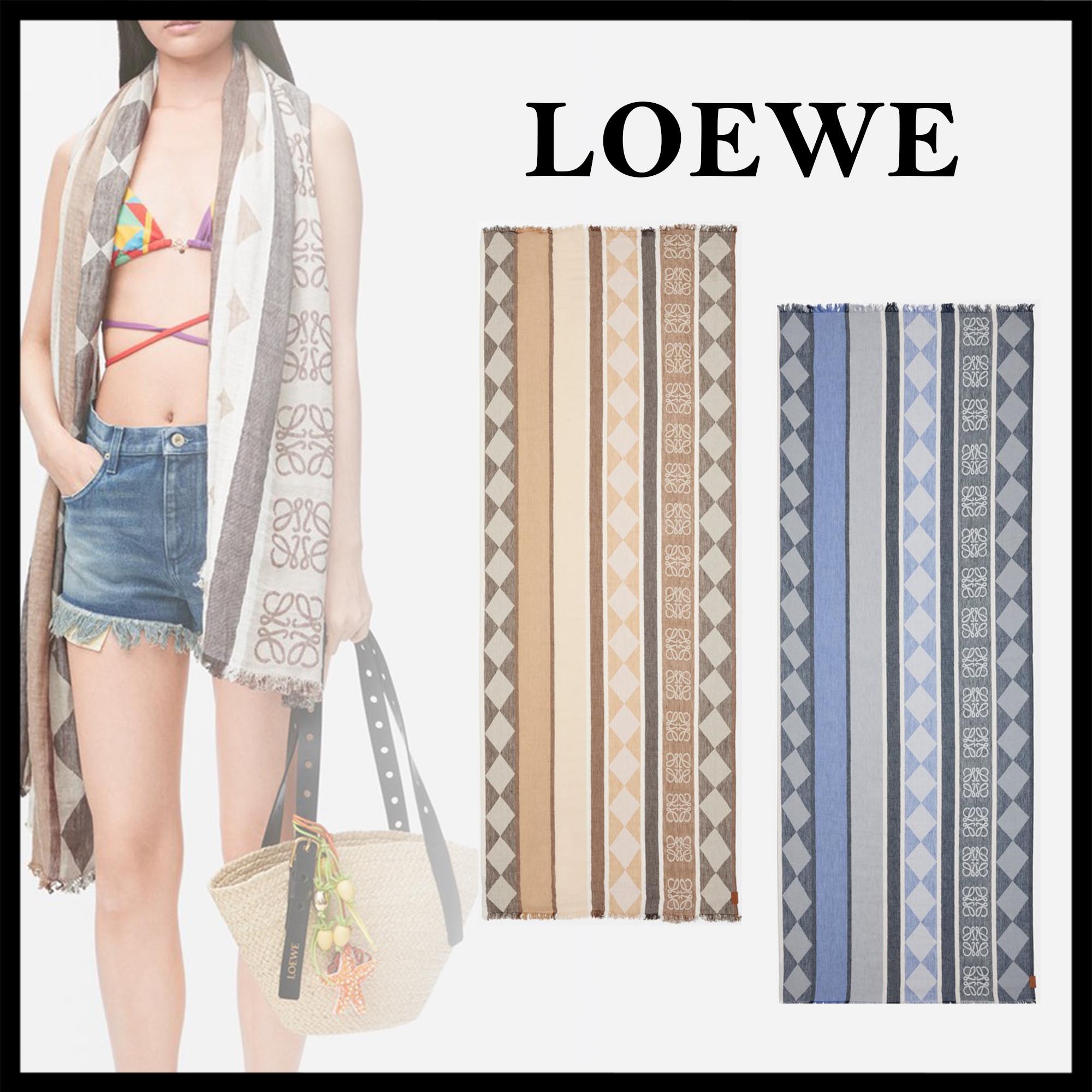 LOEWE直営店 リネンとコットンのスカーフ
