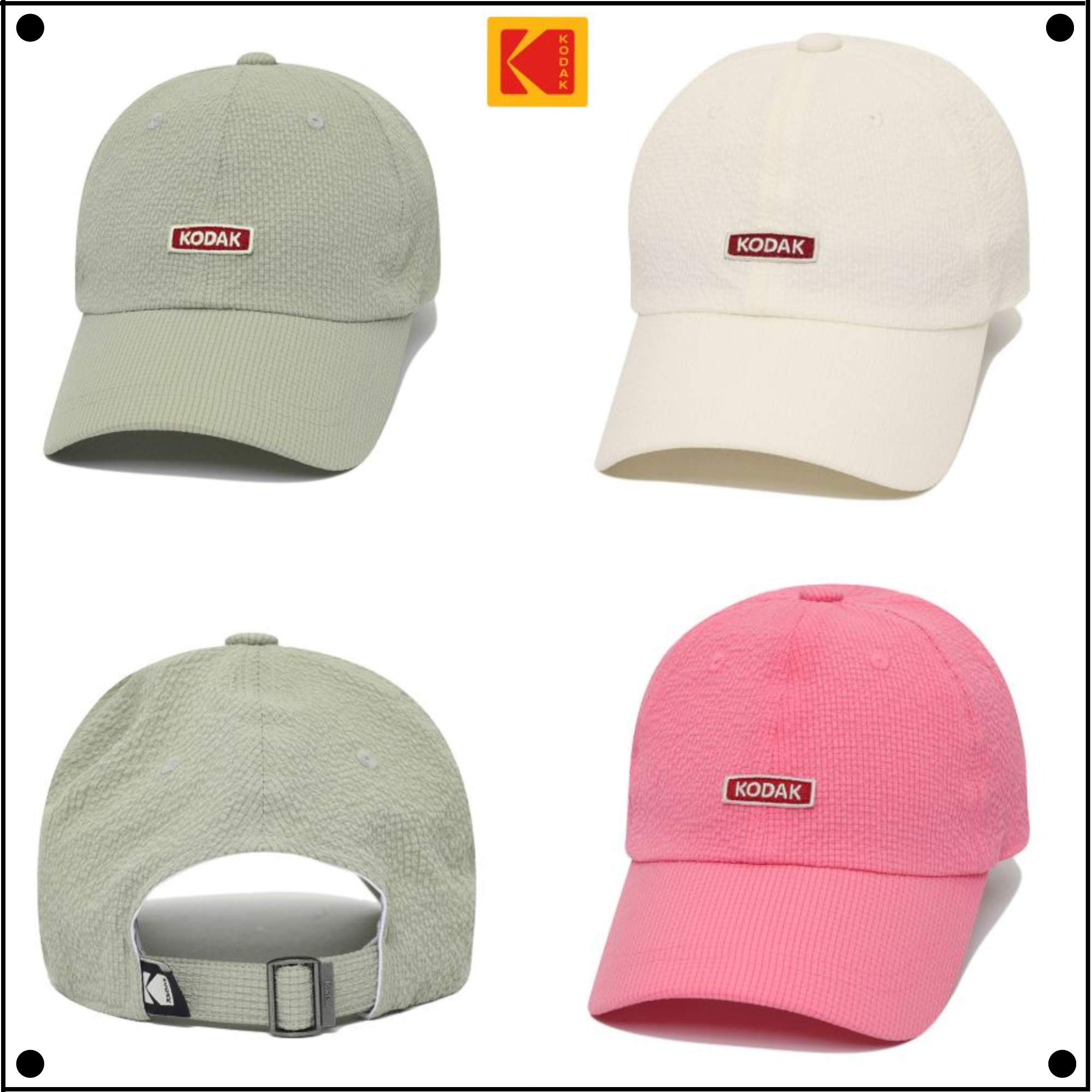 KodakのBreezepop Seersucker Ball Cap 全3色