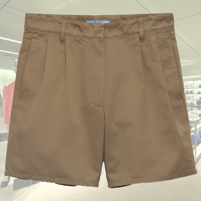 【25AW】新作 ウォッシュドチノ バミューダショーツ ◆プラダ◆