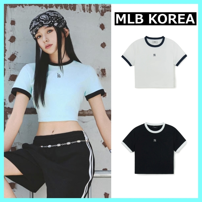★ MLB KOREA ★ 日本未入荷 スリム クロップ 半袖 Tシャツ