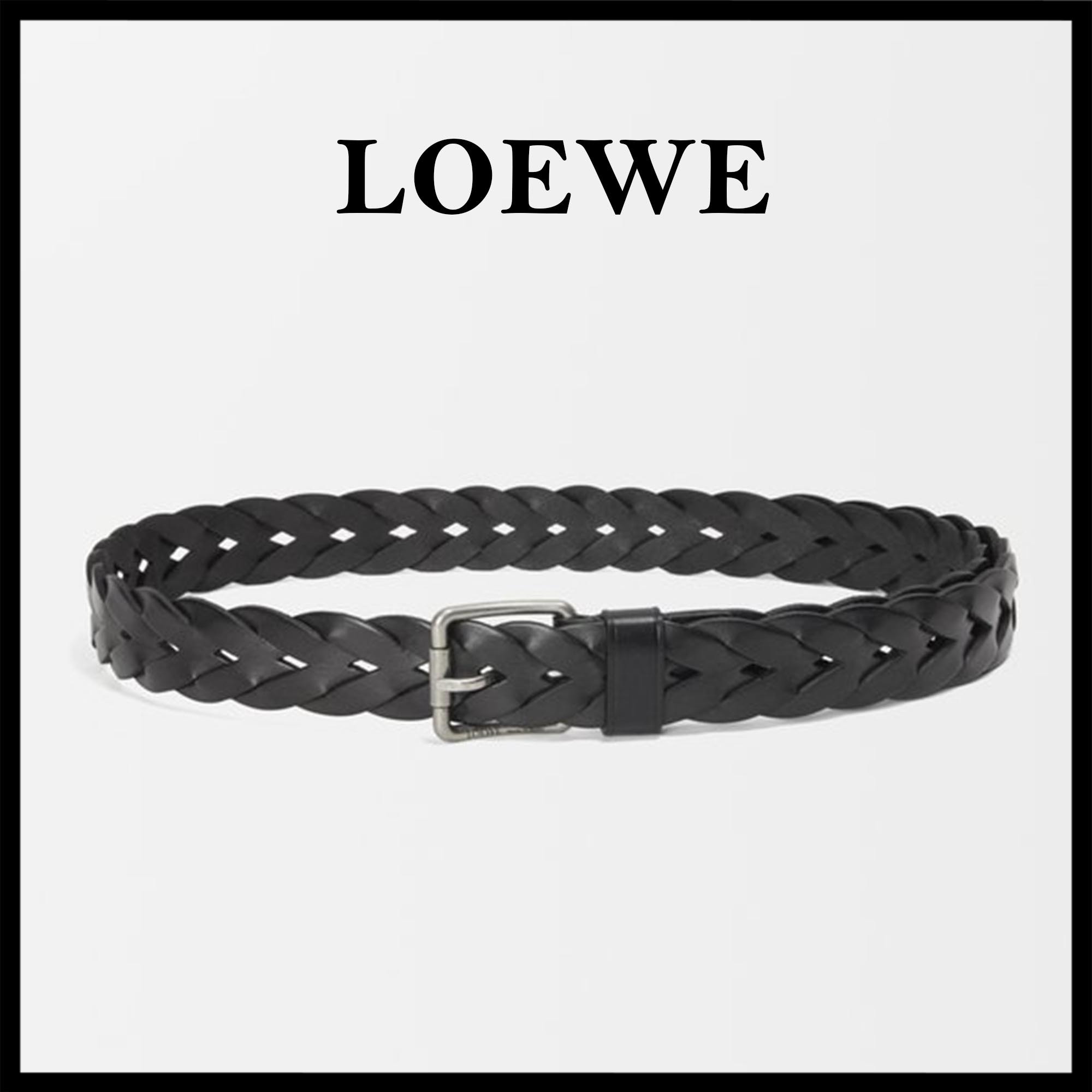 LOEWE直営店 ローラーカーブ織りカーフスキンベルト