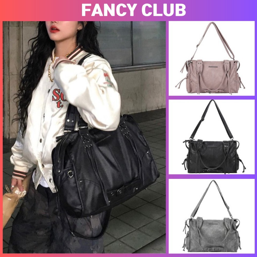 【FANCY CLUB】★大人気★Belted washed leather bag★追跡付★