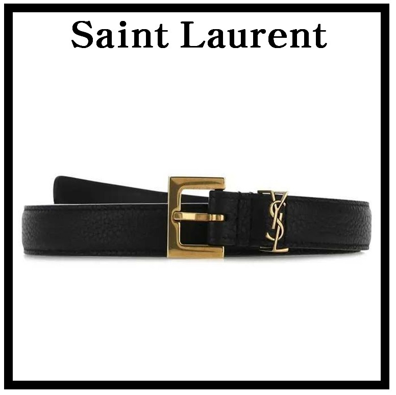 ☆送料・関税込☆SAINT LAURENT★モノグラムロゴ レザーベルト★