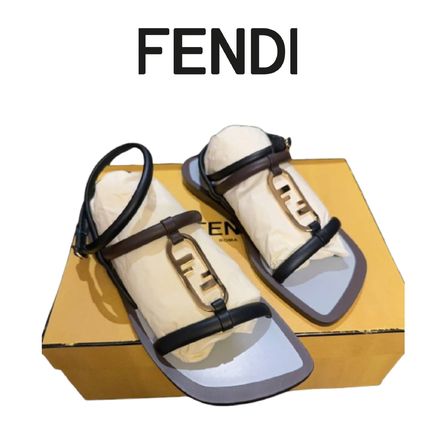 FENDI フリング アイヤーズレザー ミディアムヒールサンダル レザー（本革） FENDI(フェンディ) サンダル・ミュール