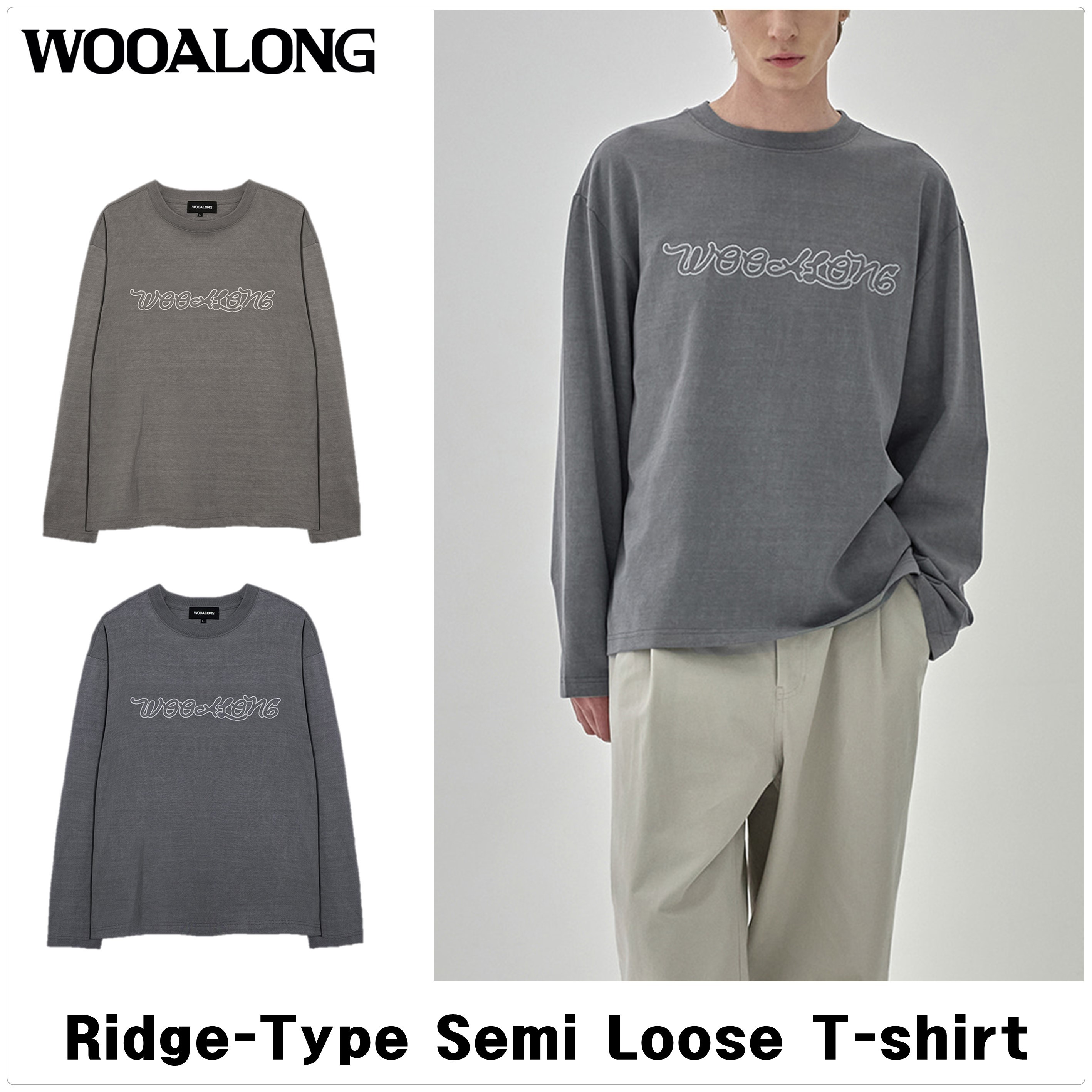 [WOOALONG]Ridge-Type セミルーズ Tシャツ★新作・25SS★男女★