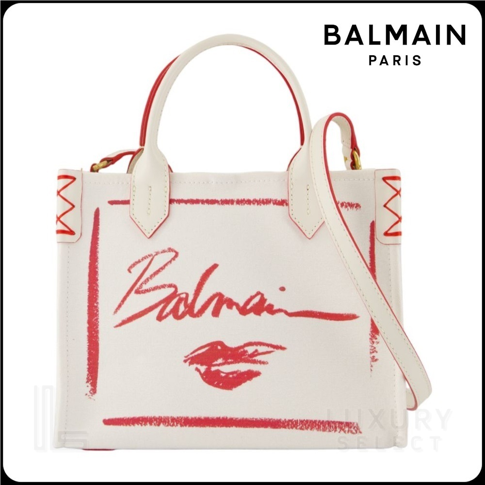 【Balmain】B-ARMY SHOPPER SMALL-LIPSTICK CANVAS◆EN0FD977TLI