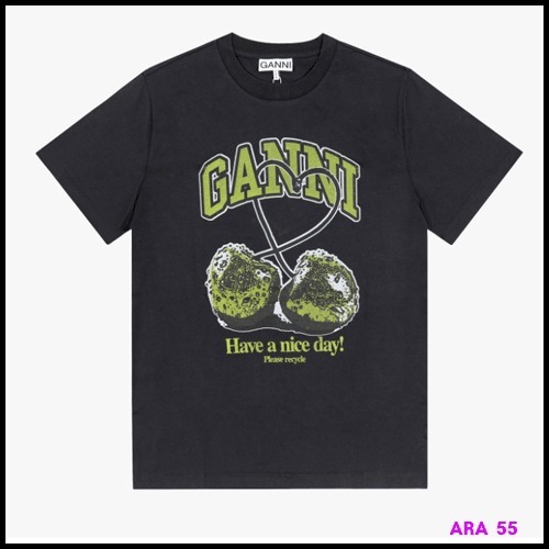 GANNI (ガニー)正規品/関税送料込み Cherry graphic T-SHIRT