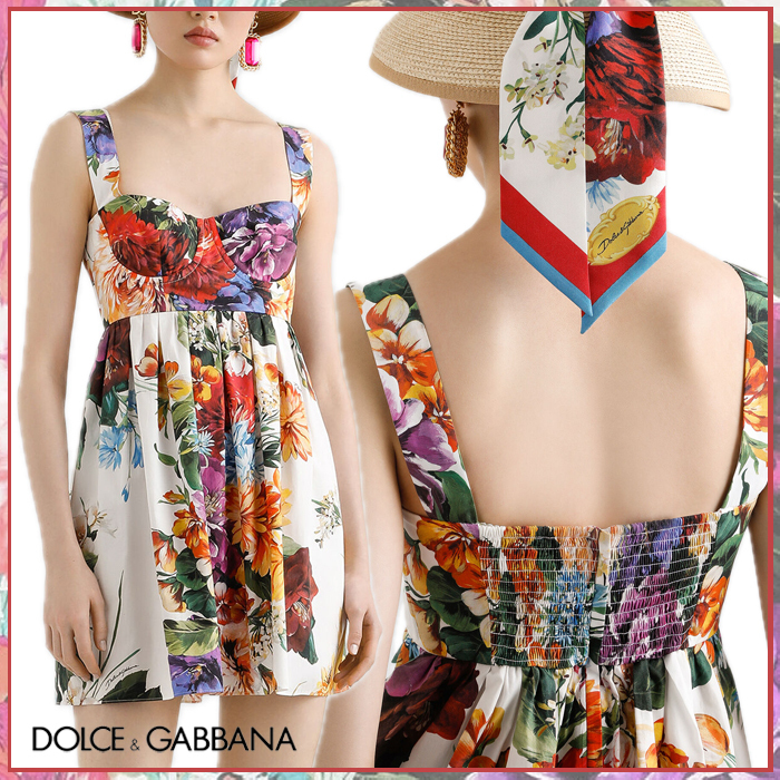 Dolce&Gabbana 25秋冬《フラワーブーケプリントドレス》直営店