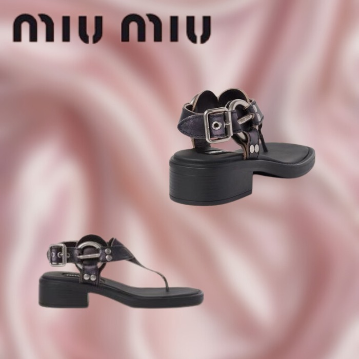 MIUMIU ブリーチ ドレザー トング サンダル