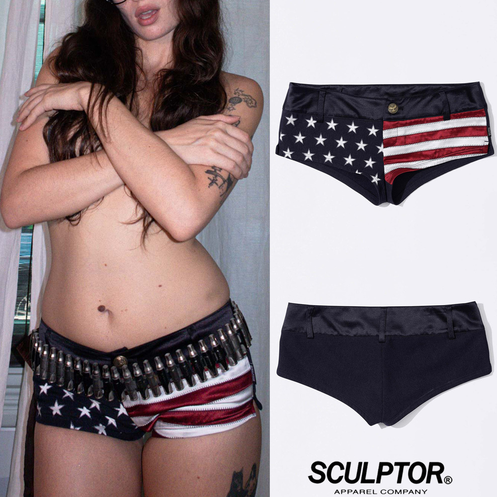 無料配送 ◆ Sculptor ◆ Flag Patchwork Micro Shorts