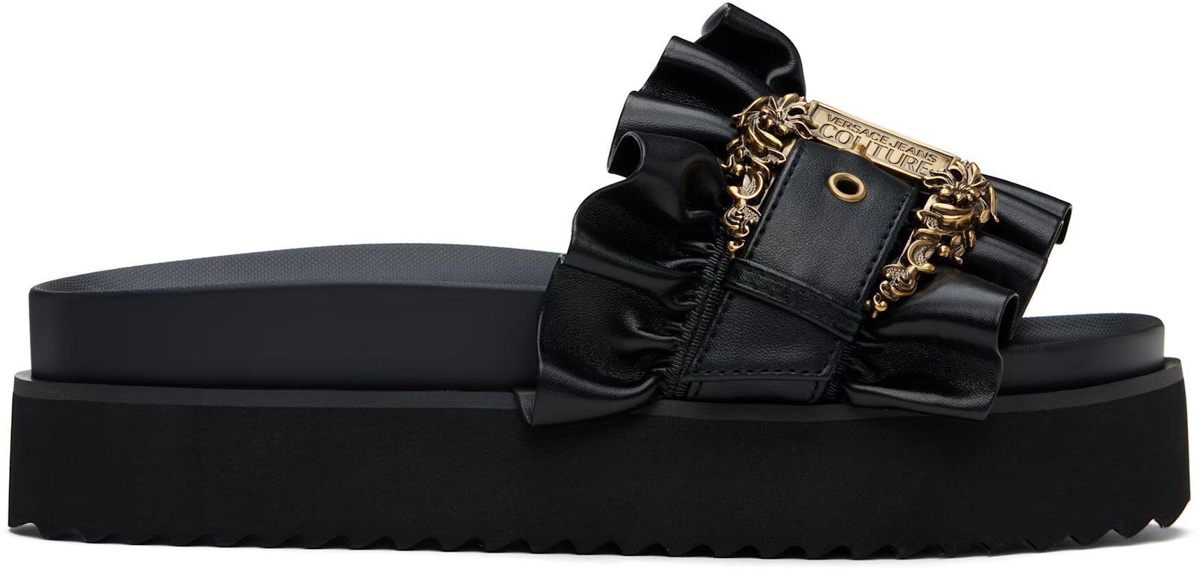 ★Versace Jeans Couture★ ブラック Buckle Arizona サンダル