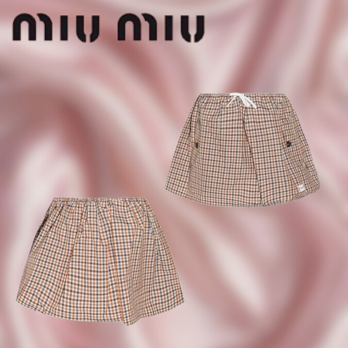 MIUMIU ギンガムチェック テクニカルファブリック