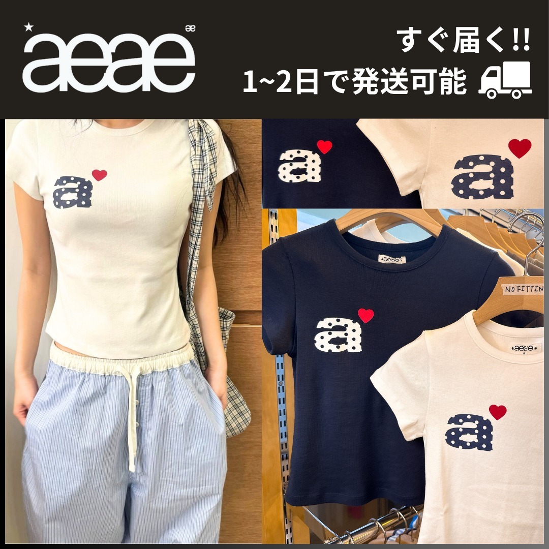 【aeae】エーイーエーイー Tシャツ DOT SMALL LETTER T-SHIRTS