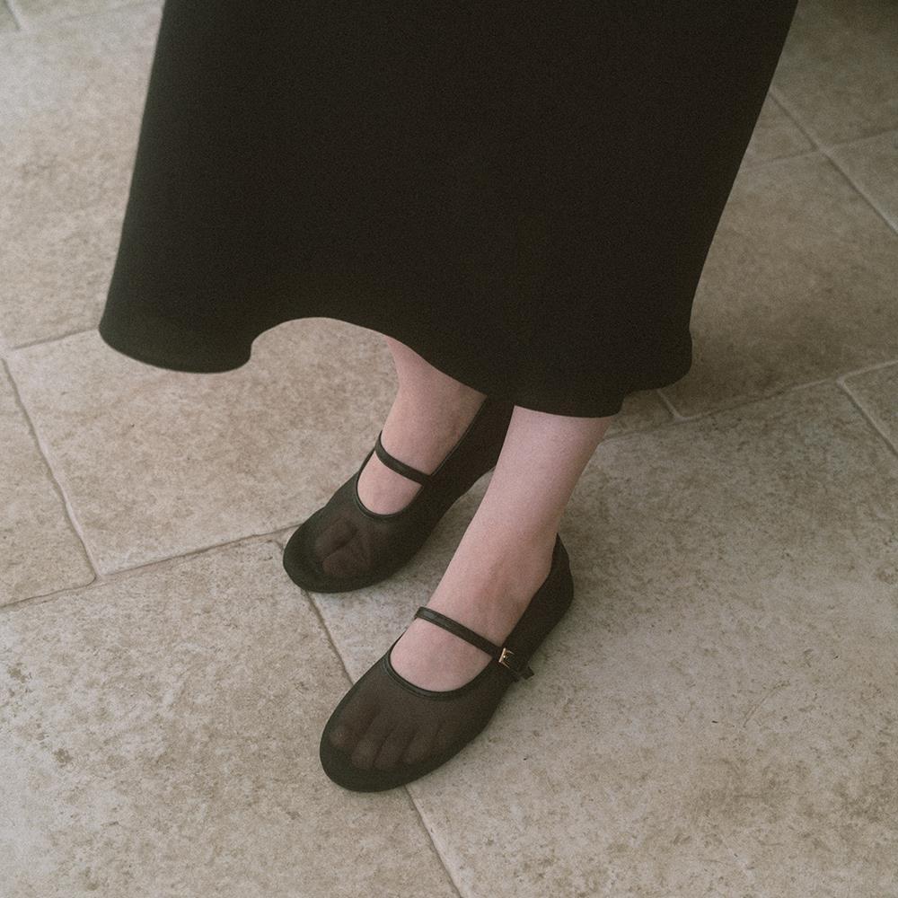 ★LAMINEZ★ Round Mesh Meryjane Black