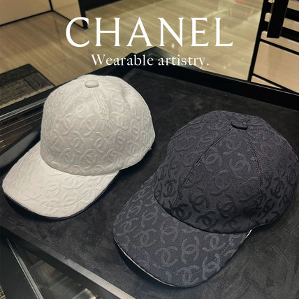 Chanel刺繍帽子 キャップ ブラック