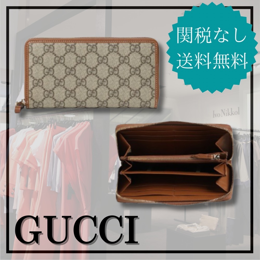 【GUCCI】〔GGエンブレム〕ジップアラウンドウォレット
