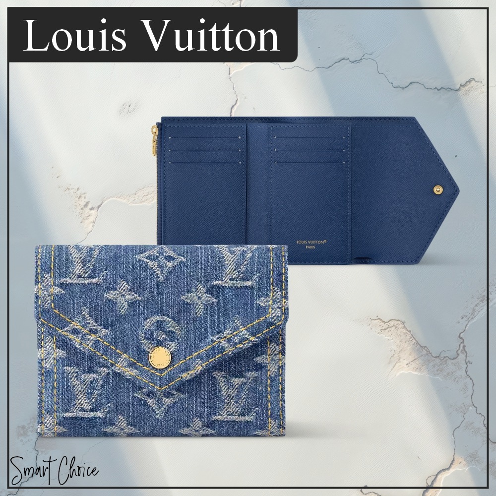 【Louis Vuitton】Victorine モノグラム デニム ミニ財布