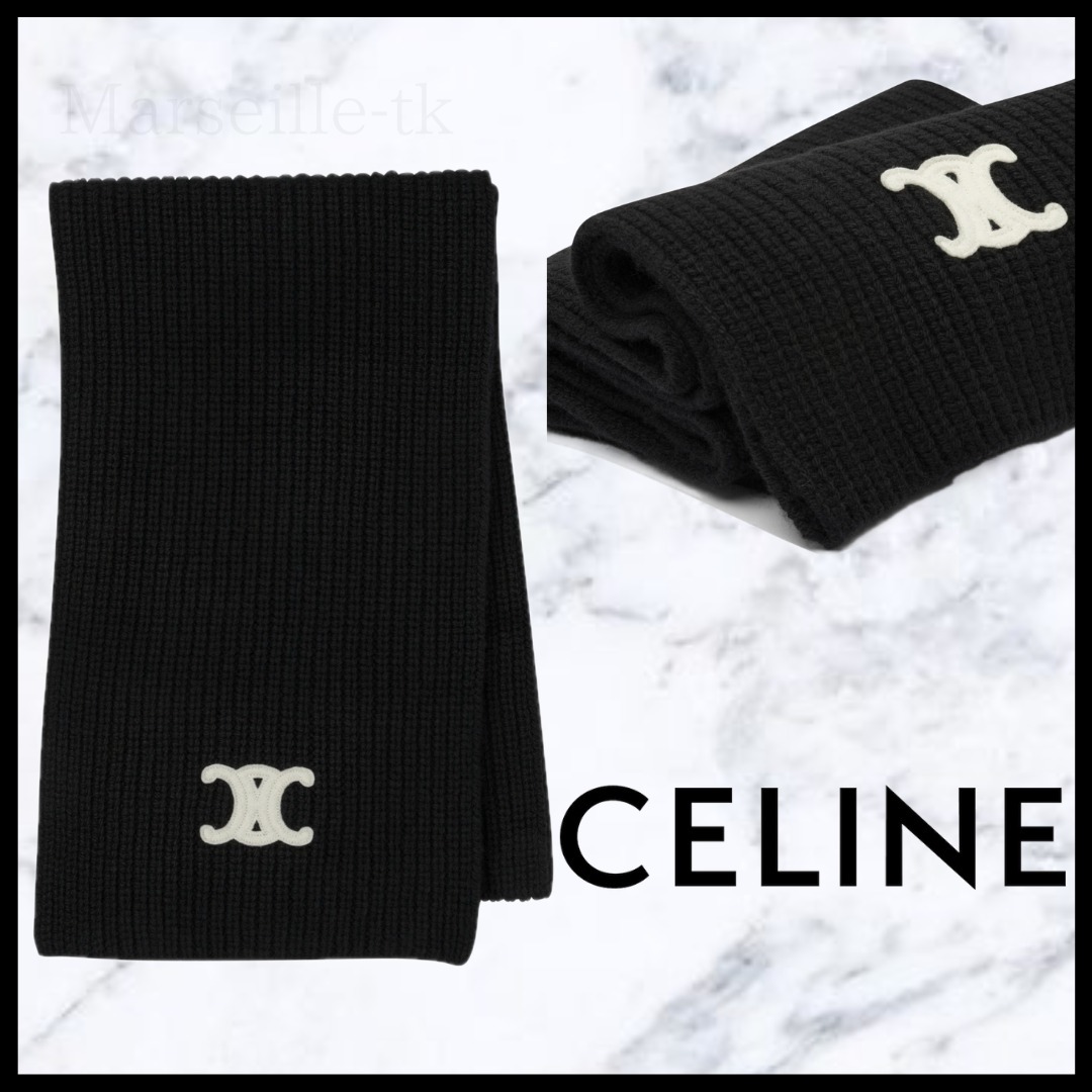 ★新作★CELINE セリーヌ マフラー Triomphe カシミア 2AZ0A384D