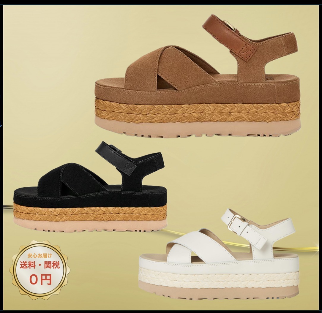 関税込み♪【UGG】Aubrey Ankle Strap ロゴ★厚底サンダル