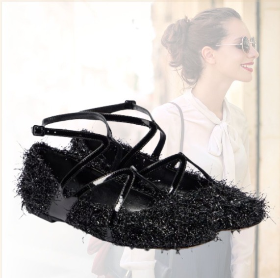 華やぎ【Jimmy Choo】アストリア ティンセル バレエ フラット