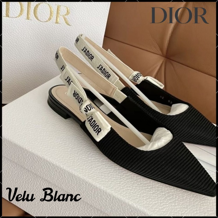 足元に華やぎを【DIOR】J'Adiorスリングバックフラット サンダル