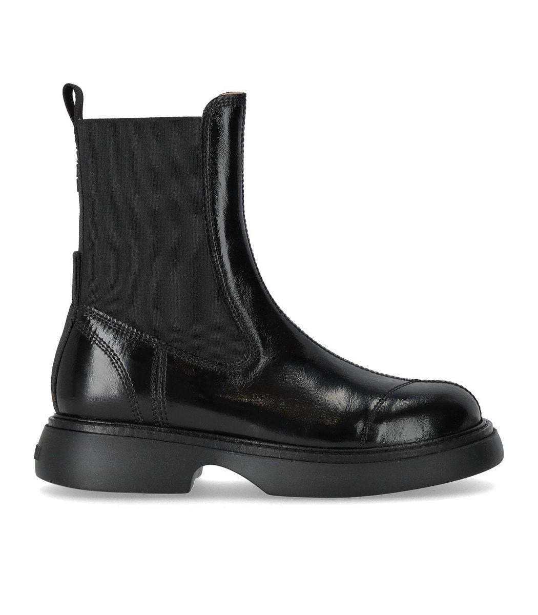 【関税＆送料込み】Ganni Black Naplack Mid Chelsea Boot
