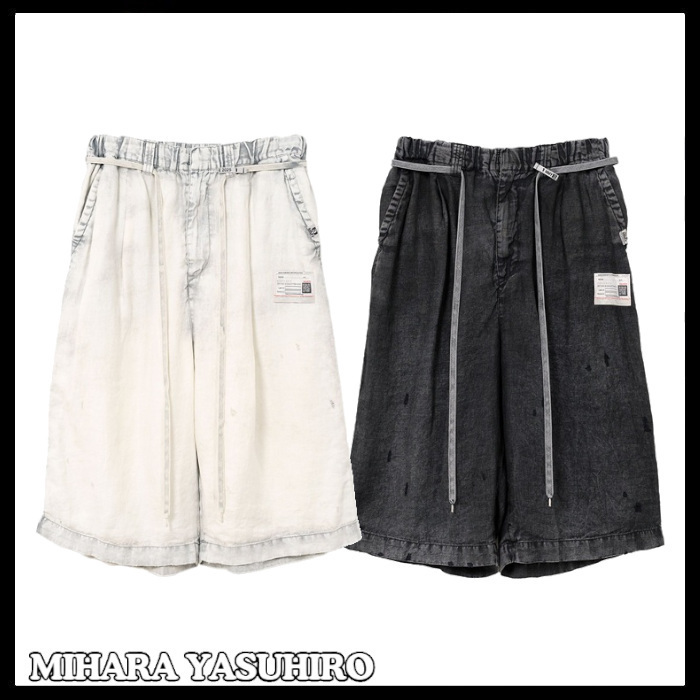 MIHARA YASUHIRO 国内買付 Aged Linen Wide Shorts