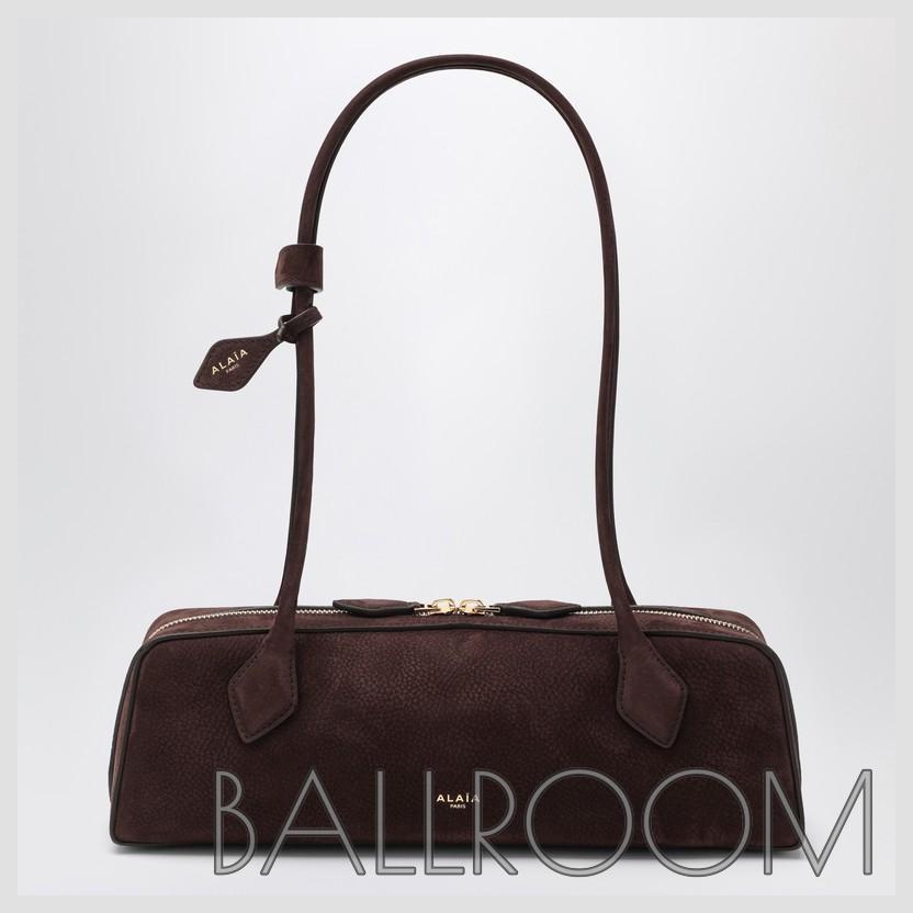 ショルダーバッグ・ポシェット ALAIA LE TECKEL BAG MEDIUM BROWN IN NUBUCK
