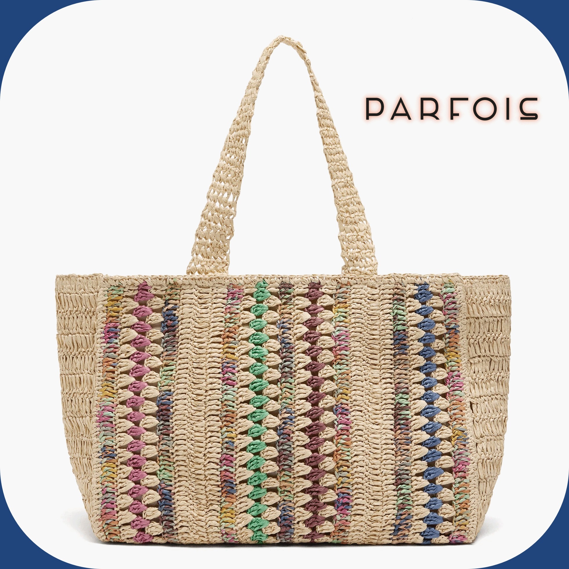 この夏可愛い★話題沸騰PARFOIS★ラフィア風クロシェトート