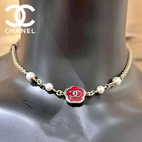 《かわいいカラー×花モチーフ♡》CHANEL ネックレス 25A