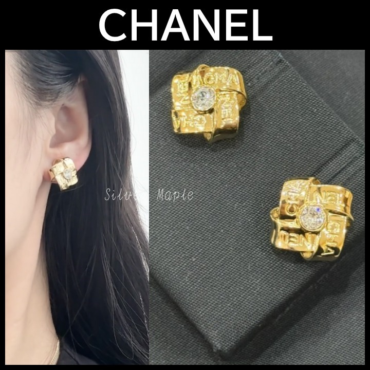 【お洒落デザインで耳元華やか♪】CHANEL ピアス 25A