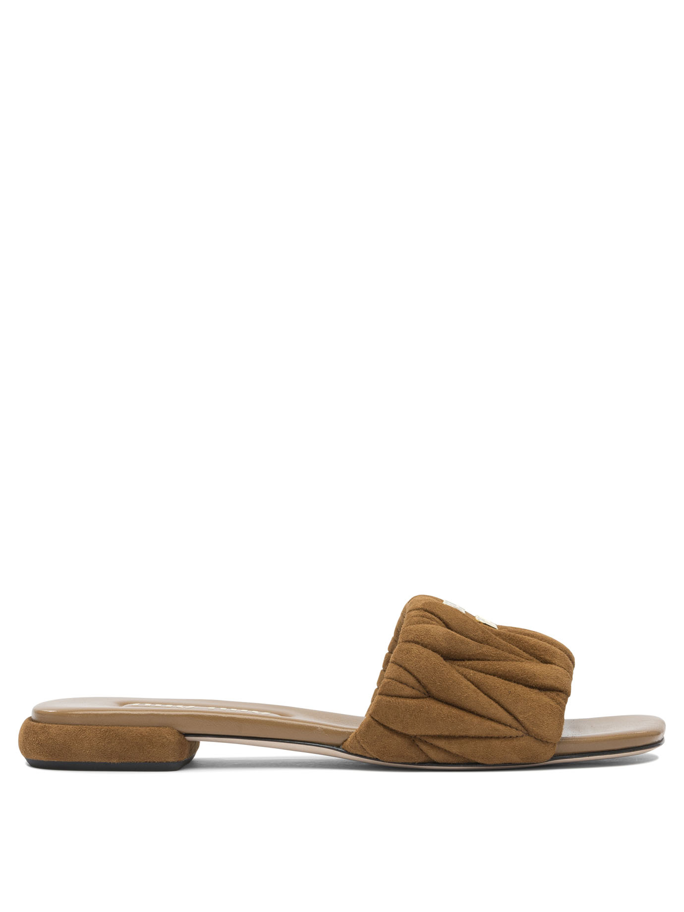 サンダル・ミュール Miu Miu Matelasse suede sandals