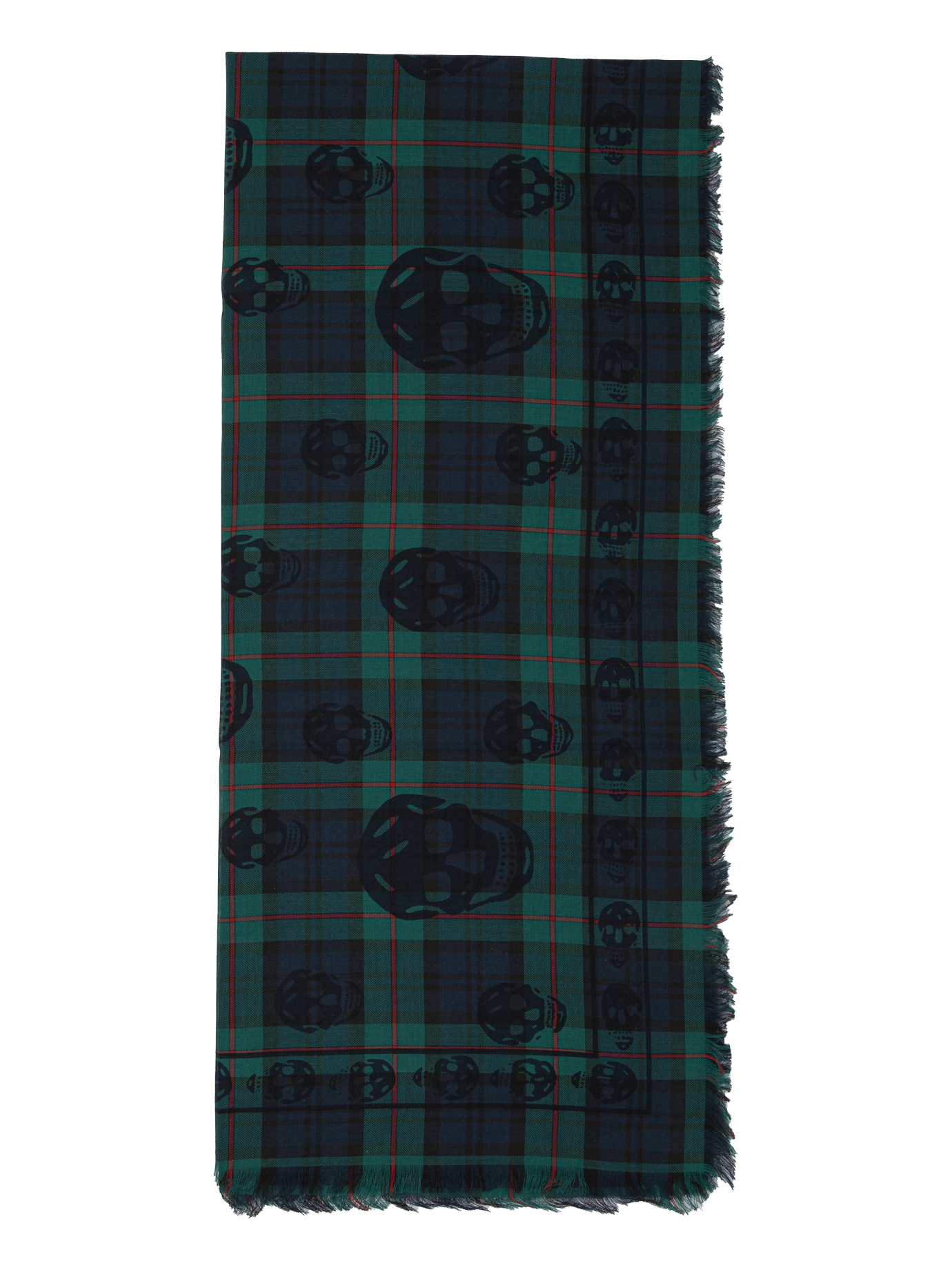 マフラー Alexander McQueen SCARF TARTAN SKULL 104X120