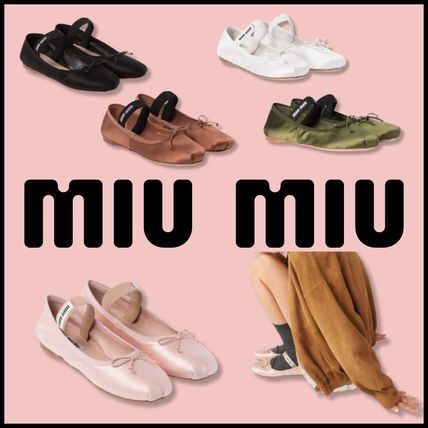 HI ホワイト（白）系 MiuMiu(ミュウミュウ) バレエシューズ
