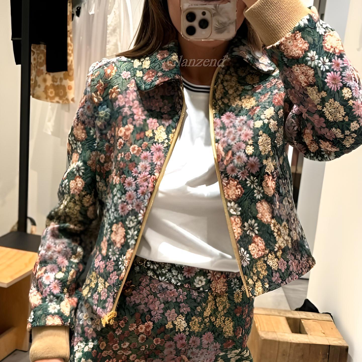 華やかなスタイルを叶える♪【CELINE】フラワー ブルゾン