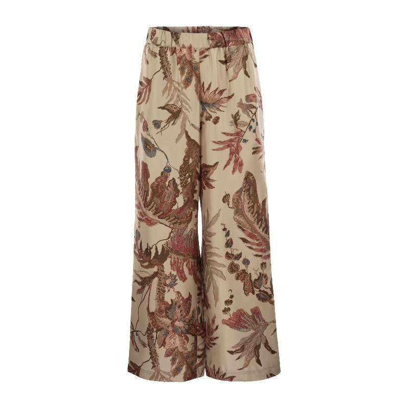 パンツ Weekend Max Mara TEMIDE - Printed silk twill trousers