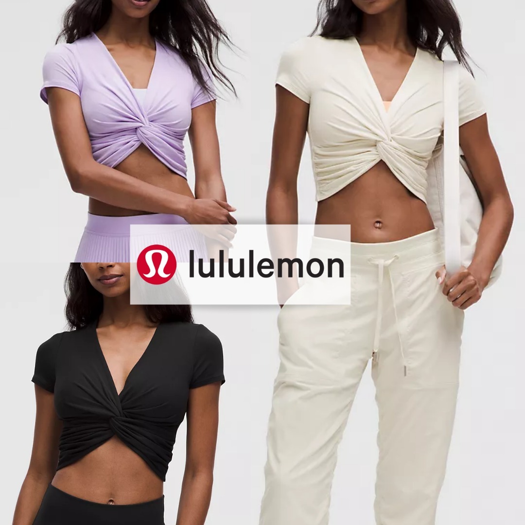 【lululemon】クロップ丈☆Modal-Silk Twist-Front 半袖トップス