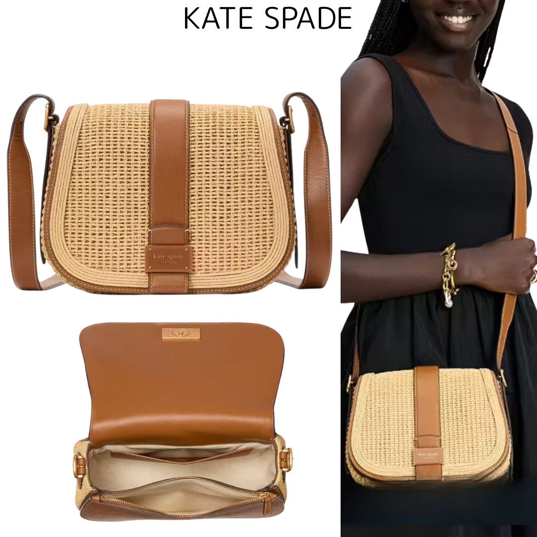 〈kate spade〉ヌーヴォー ストロー ミディアム サドル バッグ