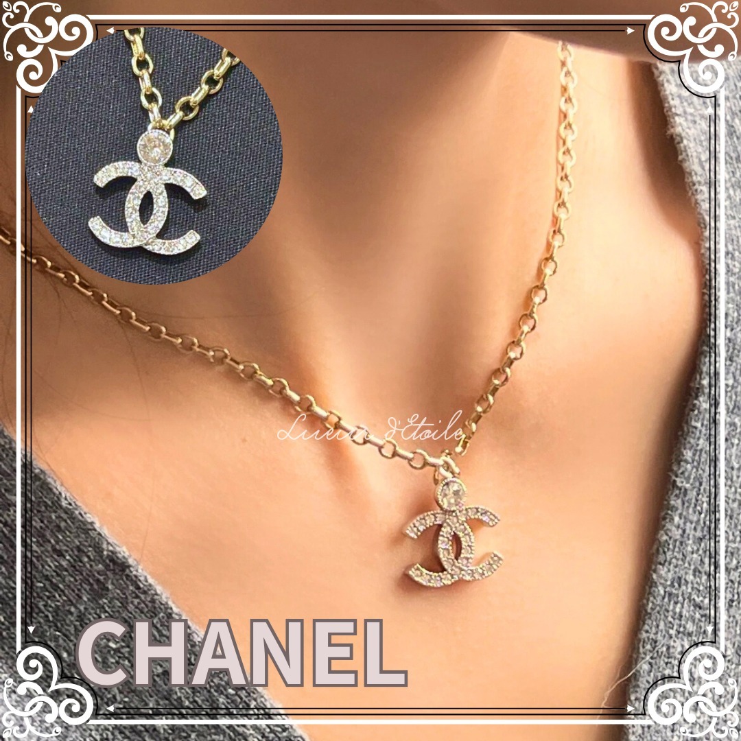 【至高の輝き】CHANEL ネックレス ロゴ ゴールド